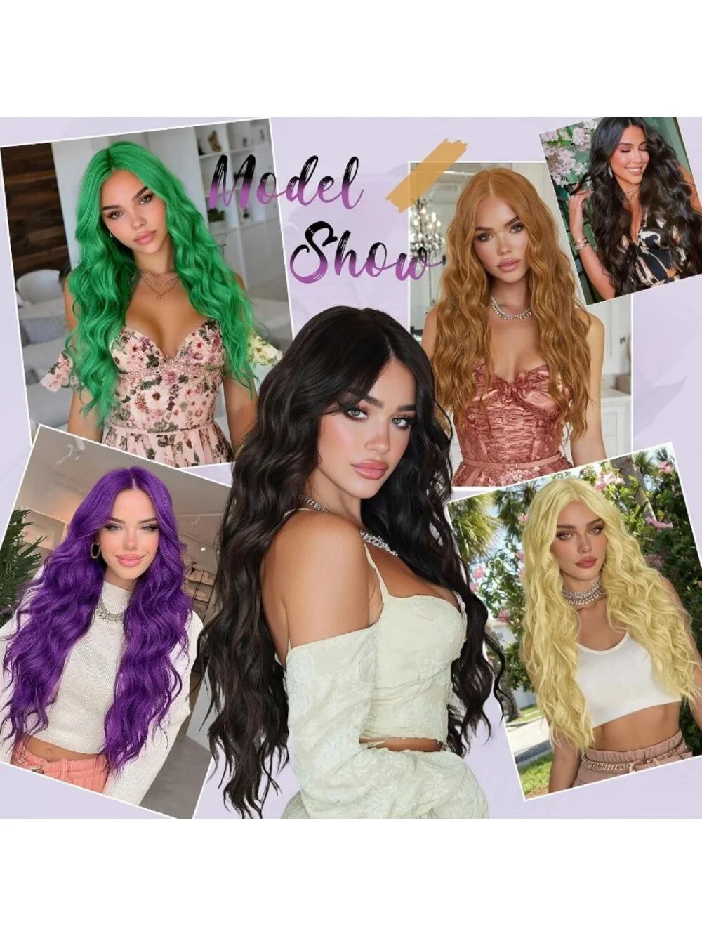 Women's Golden Ginger 28 Inch Lace Front Soft Synthetic Long Wavy Curly Wigs
